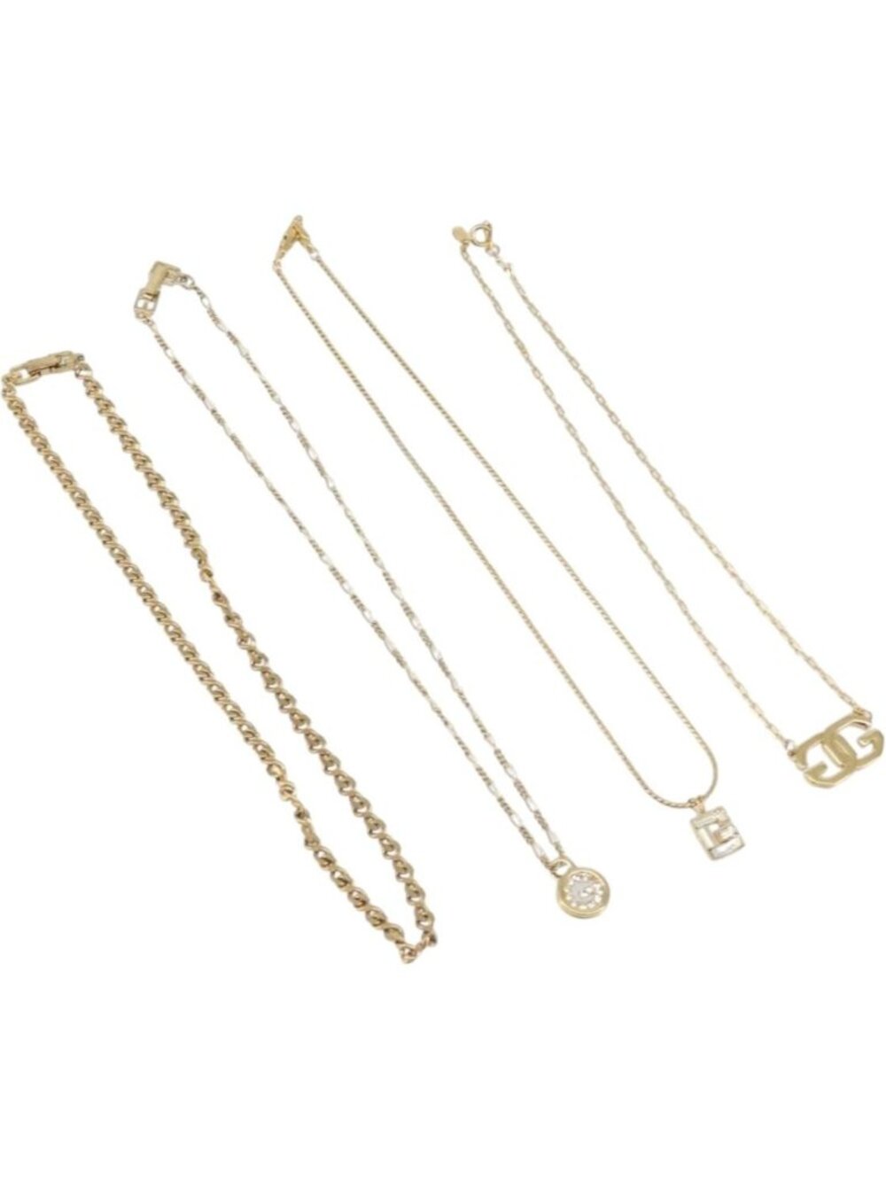 GIVENCHY Necklace Metal 4 Set Gold Tone